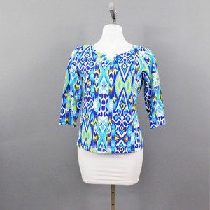 Ruby Rd. Women‎ Shirt Blue White PM